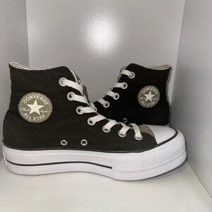 Converse Chuck Taylor All Star Lift Platform CUSTOM MADE OLIVE GREEN (Women's 6)